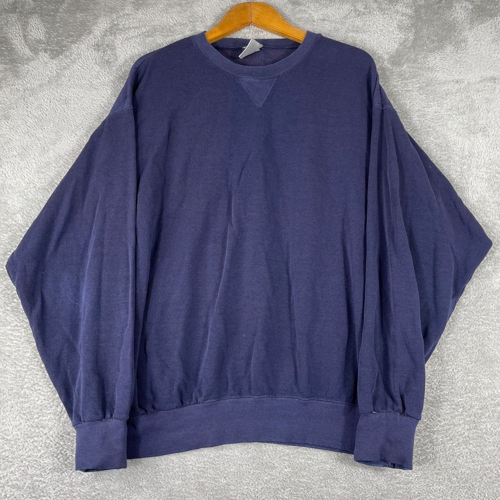 Vintage Cheetah Blank Crewneck Sweatshirt Mens Blue Pullover Made USA‎ 90s